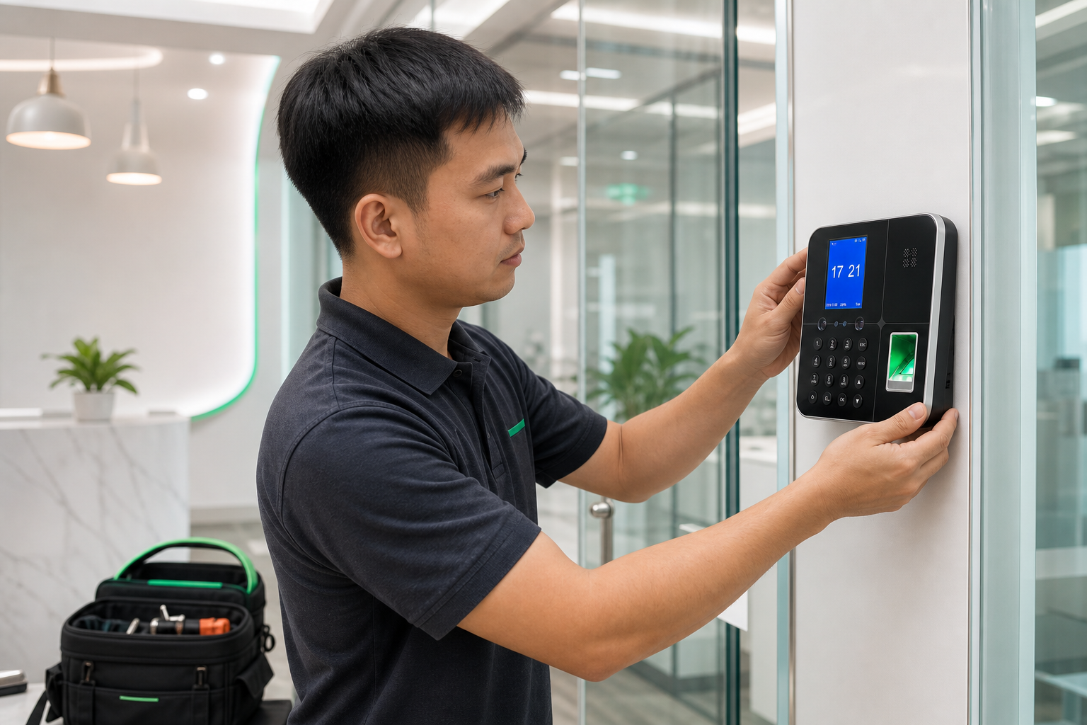 ช่าง RightScan กำลังติดตั้งเครื่องสแกน FS30